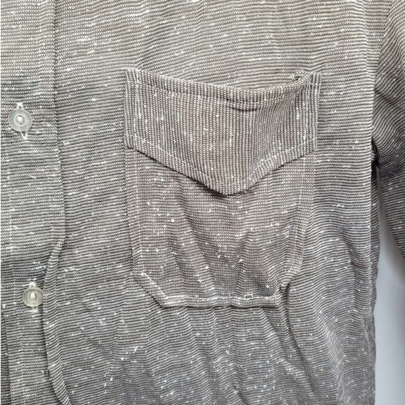 The May Company Vintage 70s Brown Silk Blend Sheer Collared Button Up Mens Shirt - Picture 7 of 15